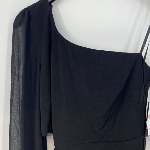 City Studios Junior's One Shoulder Cutout Bodycon Dress Black Size 1X - Picture 7 of 10